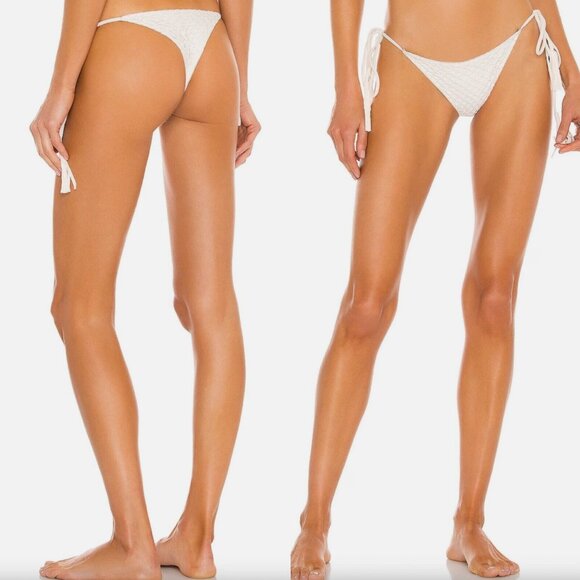 Acacia Swimwear POLIHALE Tie Side Bikini Bottom in Ivory - Picture 6 of 11